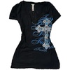 image:imageWomens Y2K Gothic Graphic VNeck Slim Fit TShirt Grunge Vintage Short Sleeve Trendy Crop TopsBlack1