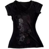 image:imageWomens Y2K Gothic Graphic VNeck Slim Fit TShirt Grunge Vintage Short Sleeve Trendy Crop TopsBlack4
