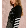 image:imageDynict Womens Y2K Gothic Punk Sweatshirts Grunge Vinitage Slim Fit Long Sleeve Tops Stripe Floral Print 2000s StreetwearBlack1