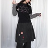 image:imageDynict Womens Y2K Gothic Punk Sweatshirts Grunge Vinitage Slim Fit Long Sleeve Tops Stripe Floral Print 2000s StreetwearBlack2