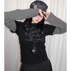 image:imageDynict Womens Y2K Gothic Punk Sweatshirts Grunge Vinitage Slim Fit Long Sleeve Tops Stripe Floral Print 2000s StreetwearBlack2