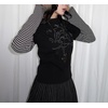 image:imageDynict Womens Y2K Gothic Punk Sweatshirts Grunge Vinitage Slim Fit Long Sleeve Tops Stripe Floral Print 2000s StreetwearBlack2