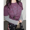 image:imageDynict Womens Y2K Gothic Punk Sweatshirts Grunge Vinitage Slim Fit Long Sleeve Tops Stripe Floral Print 2000s StreetwearPurple