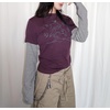 image:imageDynict Womens Y2K Gothic Punk Sweatshirts Grunge Vinitage Slim Fit Long Sleeve Tops Stripe Floral Print 2000s StreetwearPurple