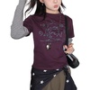 image:imageDynict Womens Y2K Gothic Punk Sweatshirts Grunge Vinitage Slim Fit Long Sleeve Tops Stripe Floral Print 2000s StreetwearPurple