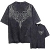 image:imageMens Y2K Acid Wash Gothic Graphic TShirts Skull Print Vintage Oversized Washed Tees Grunge ClothesBlack1