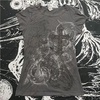image:imageWomens Y2K Gothic Graphic VNeck Slim Fit TShirt Grunge Vintage Short Sleeve Trendy Crop TopsGrey1