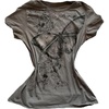 image:imageWomens Y2K Gothic Graphic VNeck Slim Fit TShirt Grunge Vintage Short Sleeve Trendy Crop TopsGrey