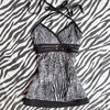 image:imageWomens Y2K Vintage Striped Goth TShirt 2000s Retro Lace Up Slim Fit Crop Tops Cutecore Streetwear TShirtBlack