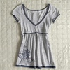 image:imageWomens Y2K Vintage Striped Goth TShirt 2000s Retro Lace Up Slim Fit Crop Tops Cutecore Streetwear TShirtBlue2