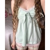 image:imageWomens Y2K Vintage Striped Goth TShirt 2000s Retro Lace Up Slim Fit Crop Tops Cutecore Streetwear TShirtGreen