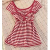 image:imageWomens Y2K Vintage Striped Goth TShirt 2000s Retro Lace Up Slim Fit Crop Tops Cutecore Streetwear TShirtRed