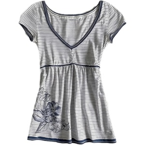 image:imageWomens Y2K Vintage Striped Goth TShirt 2000s Retro Lace Up Slim Fit Crop Tops Cutecore Streetwear TShirtBlue2